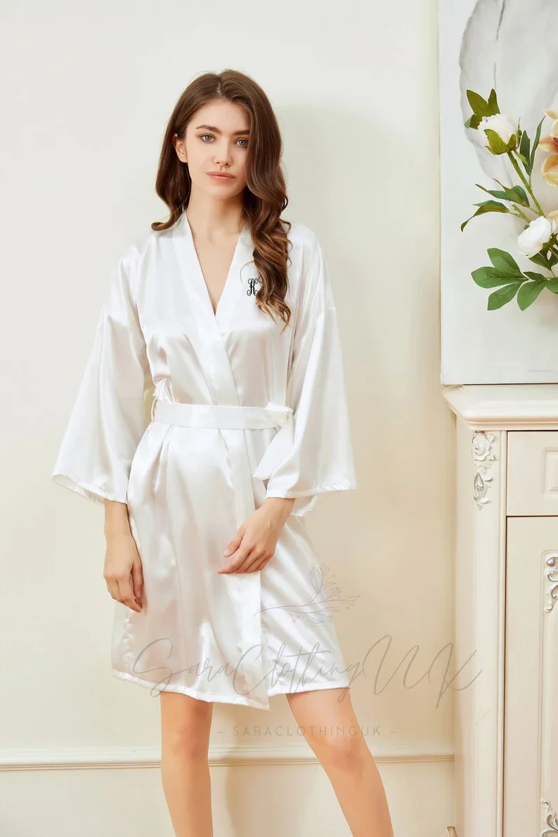 Personalized Name Bridesmaid Robes Bride Gift Bride Robe Gift Satin Robe Bride Dressing Gown Bridal Party Robes Wedding Robe - Image 130