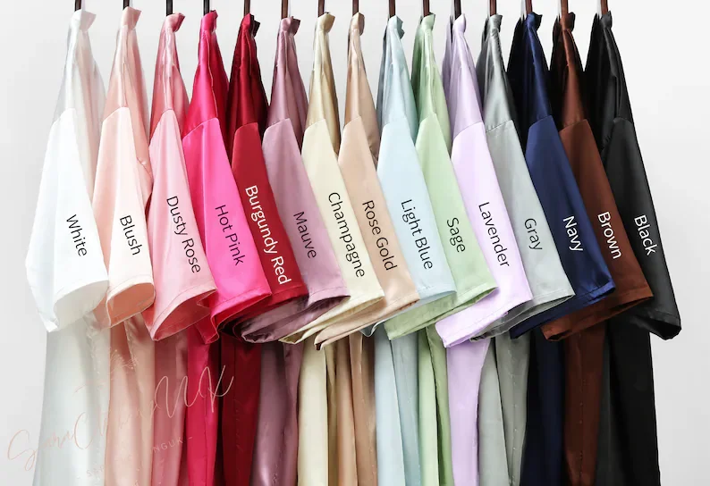 Personalized Name Bridesmaid Robes Bride Gift Bride Robe Gift Satin Robe Bride Dressing Gown Bridal Party Robes Wedding Robe - Image 29