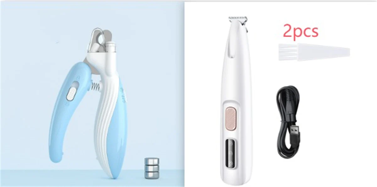 Pets Dog Paw Trimmer With LED Light Fully Waterproof Pet Hair Trimmer With LED Display Dog Clippers For Grooming Widen Blade - Image 12