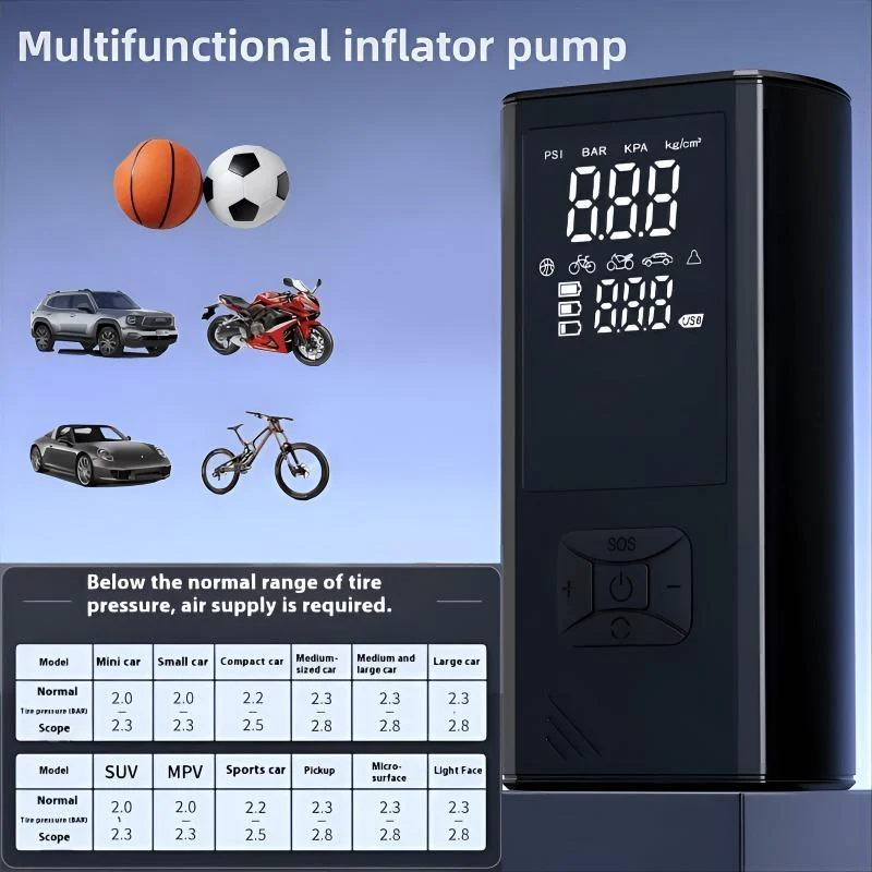 Portable Wireless Car Tire Inflator  Suitable For Cars, Motorcycles, Bicycles, And Sports Balls Features Digital Pressure Gauge, Auto-Shutoff, Faster Inflation, Self-pickup Only - Image 2