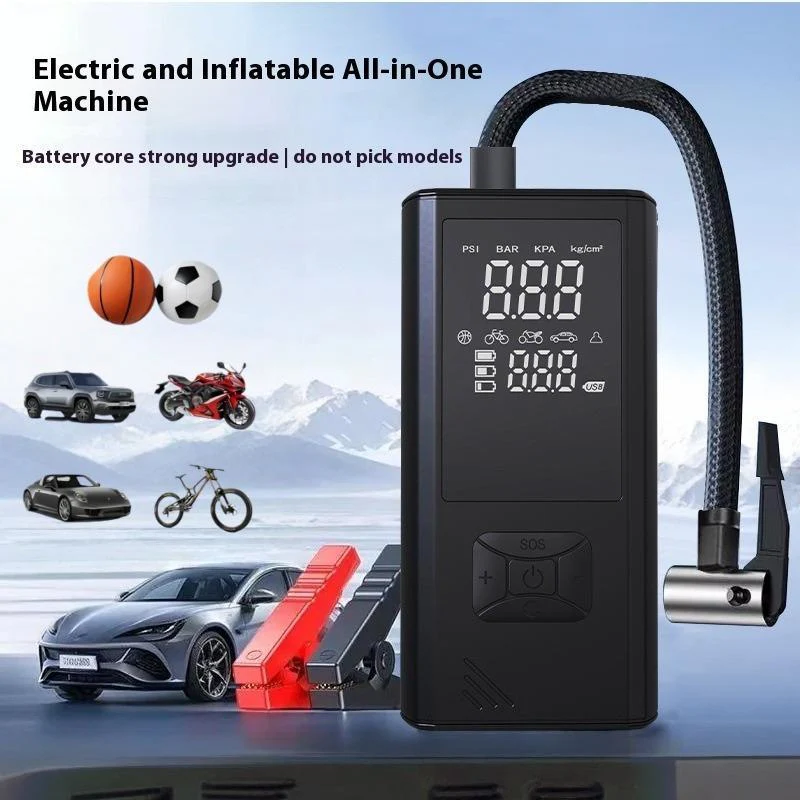 Portable Wireless Car Tire Inflator  Suitable For Cars, Motorcycles, Bicycles, And Sports Balls Features Digital Pressure Gauge, Auto-Shutoff, Faster Inflation, Self-pickup Only - Image 4