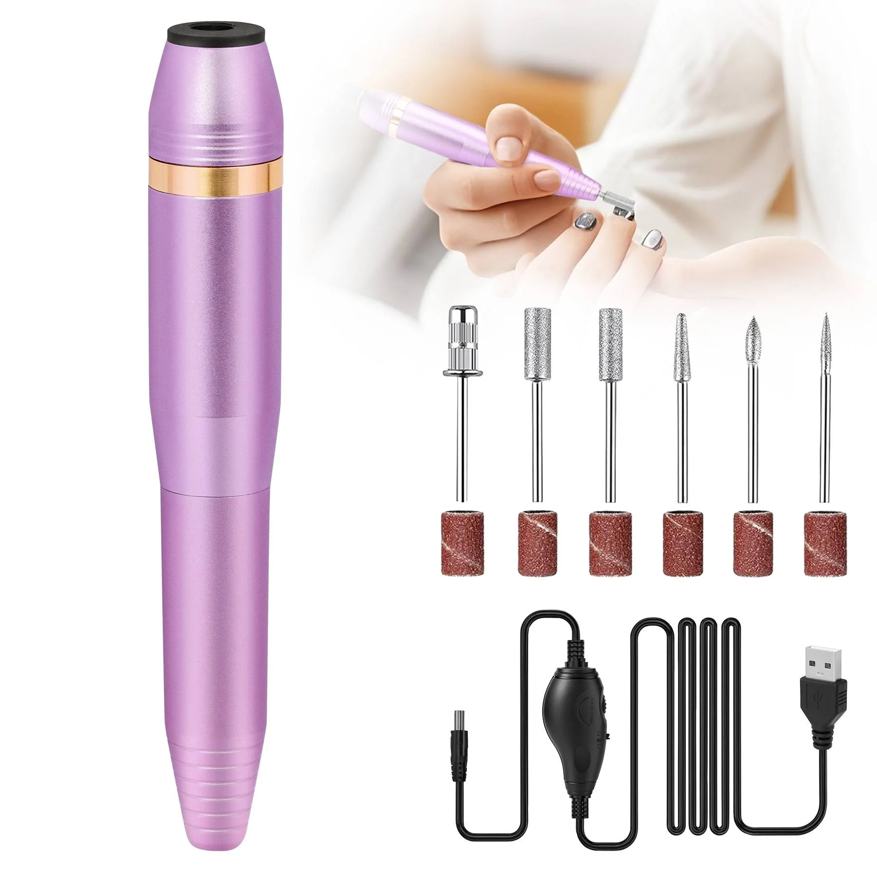 Professional Portable Electric Nail File Kit, Manicure With Nail Drill Bits - Image 8