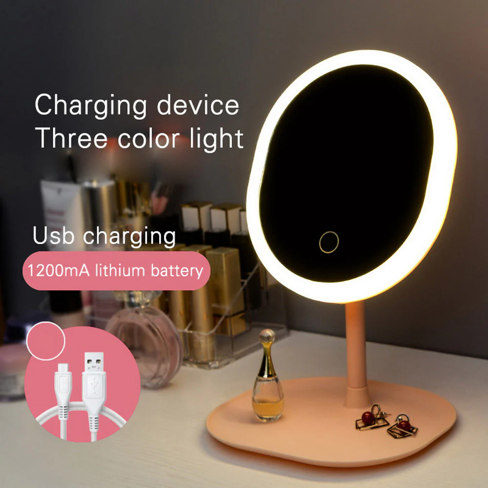 Rechargeable LED Lighting Mirror Desktop Beauty - Image 8