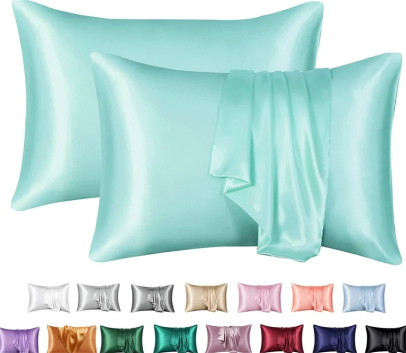 Silk Solid Color Satin Pillowcase Envelope Pillow - Image 6