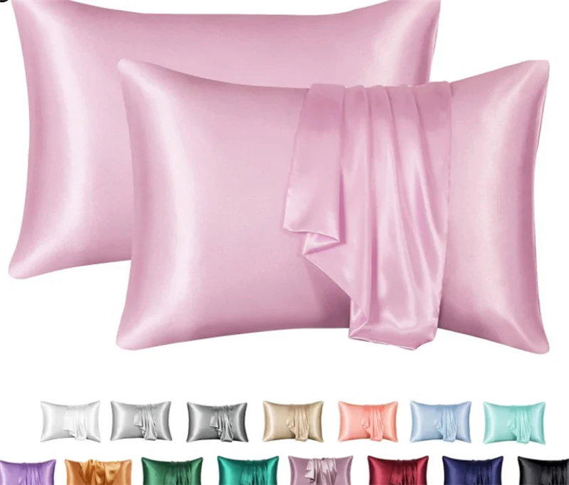 Silk Solid Color Satin Pillowcase Envelope Pillow - Image 8