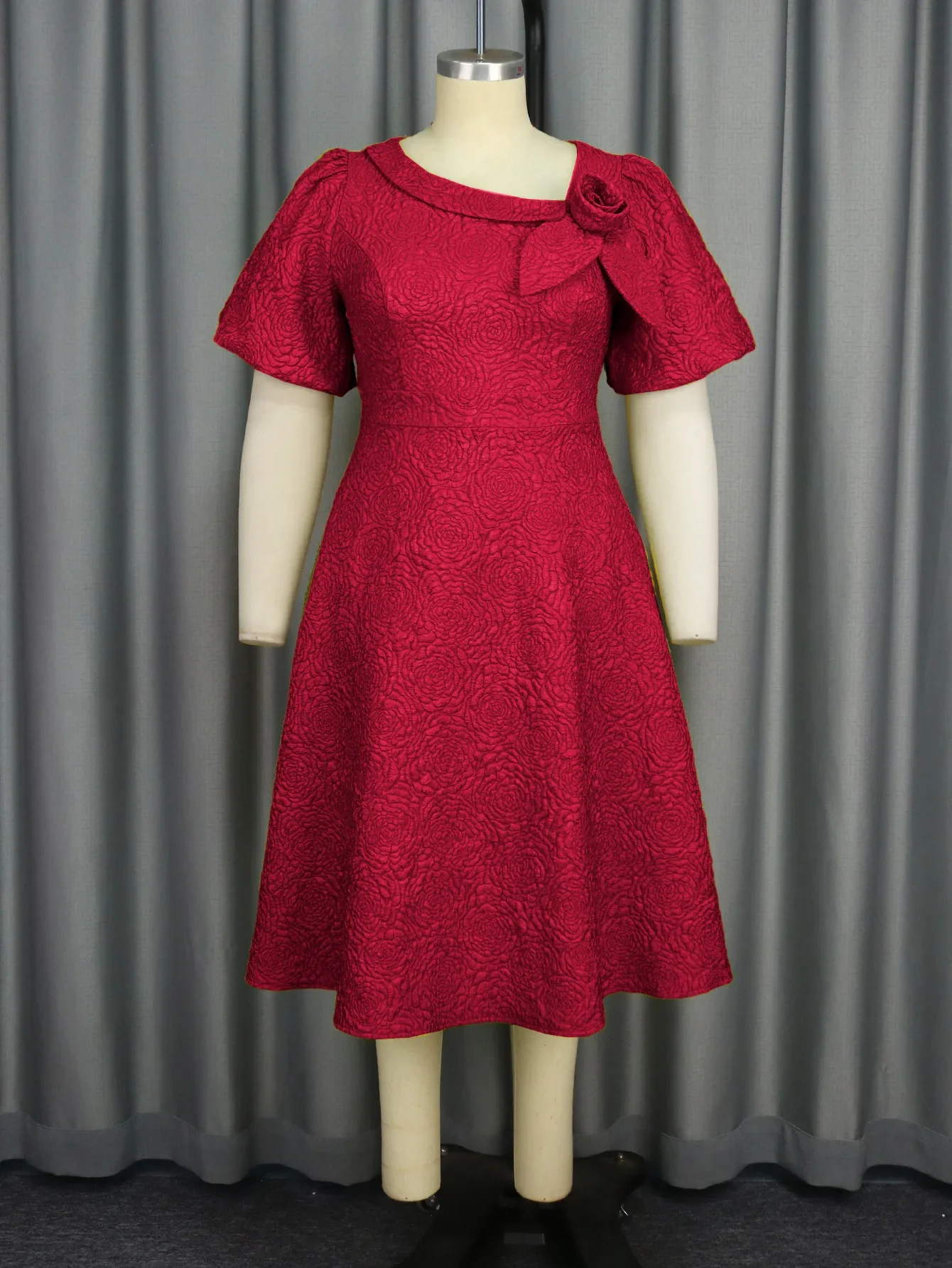Spring Summer plus Size Jacquard Dress A-Line Fashion Party Banquet Temperament 2025 New Arrivals - Image 120