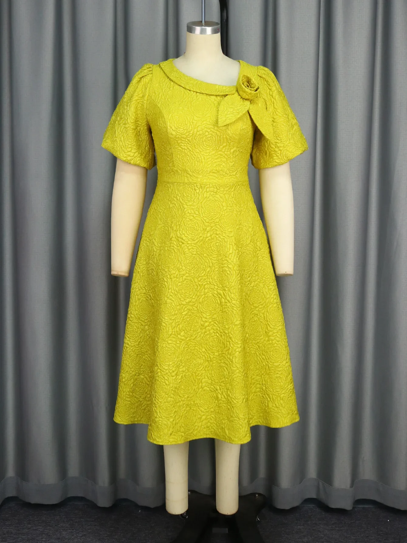 Spring Summer plus Size Jacquard Dress A-Line Fashion Party Banquet Temperament 2025 New Arrivals - Image 97