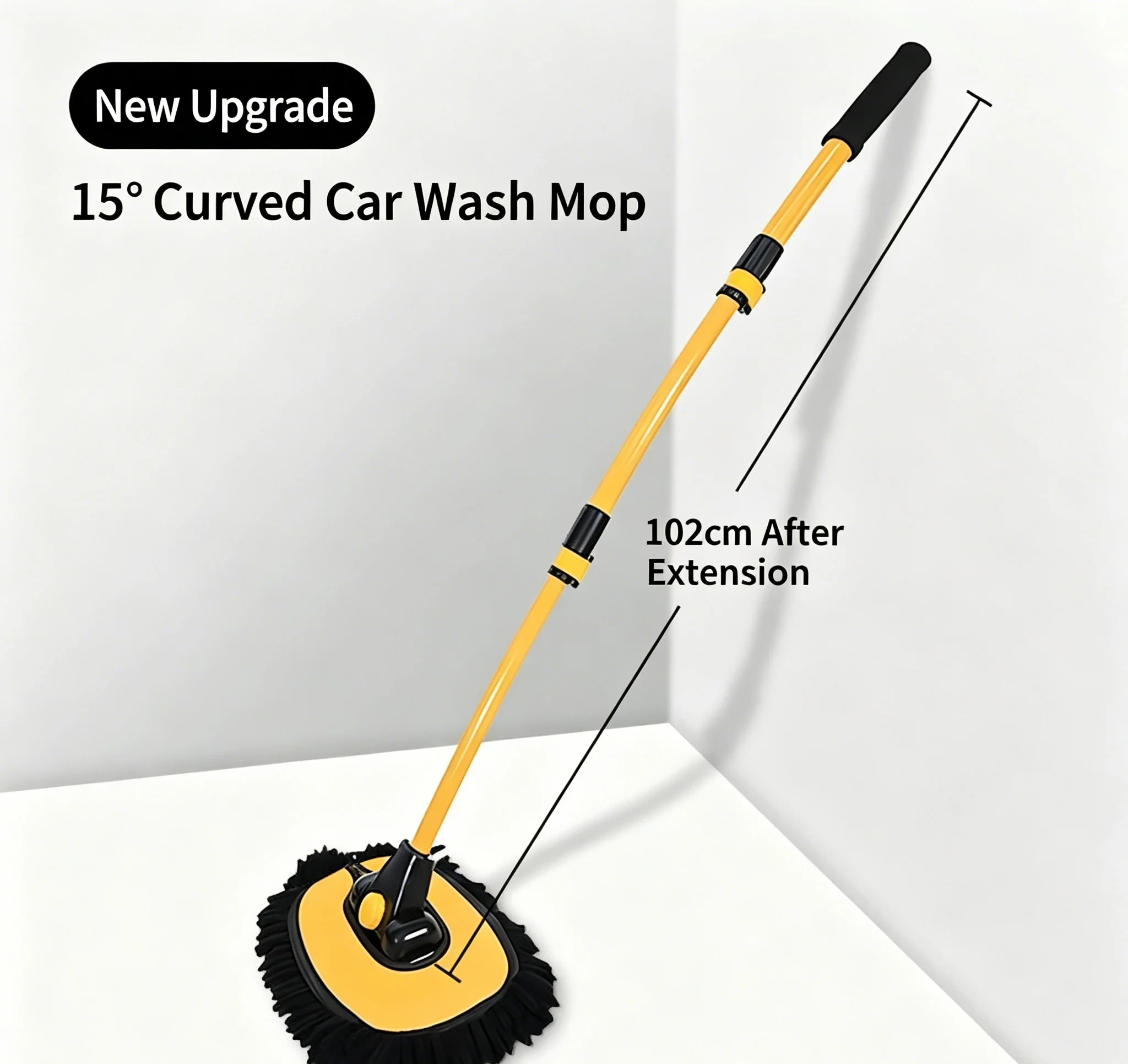 Telescopic Car Wash Mop, 3-Section Extendable Chenille Soft Bristle Cleaning Brush For Vehicle Washing - Image 5