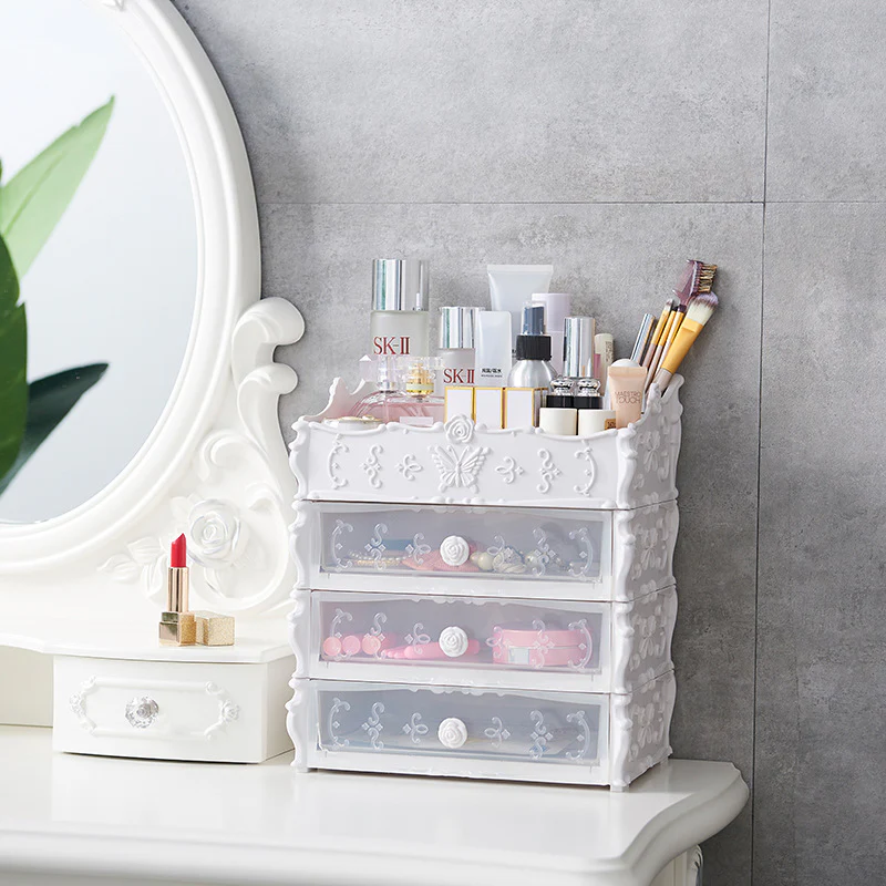 Transparent Makeup Organizer Cosmetic Storage Box Drawer Desktop Organizer Jewelry Beauty Storage Bins Lipstick Christmas Gifts - Image 2