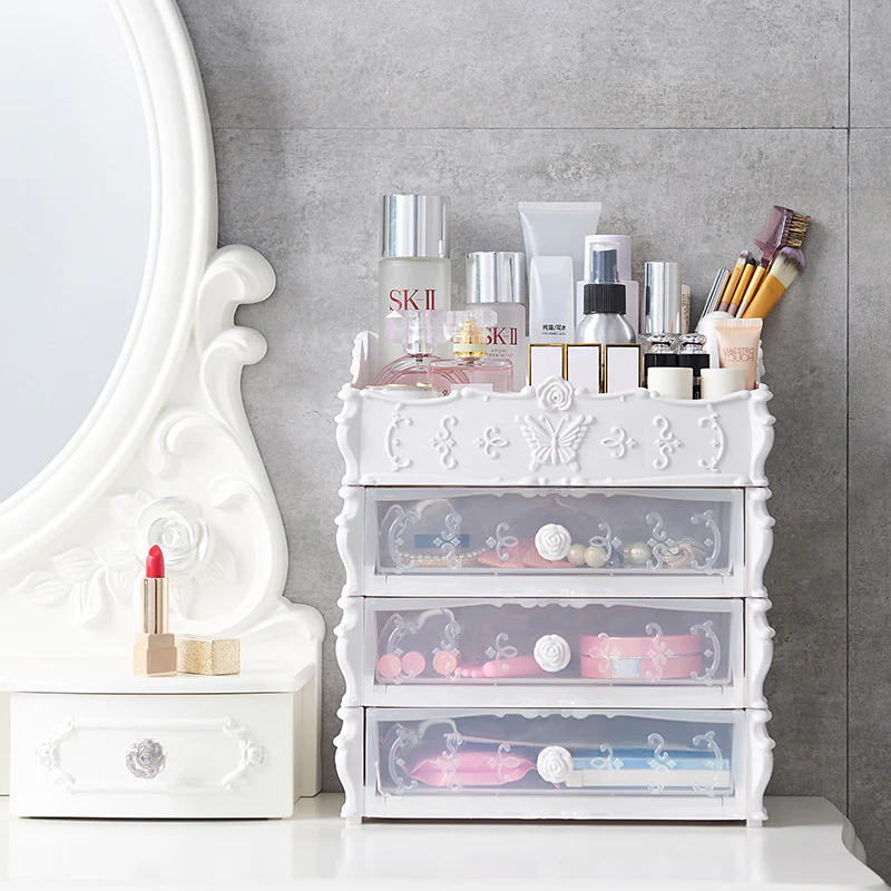 Transparent Makeup Organizer Cosmetic Storage Box Drawer Desktop Organizer Jewelry Beauty Storage Bins Lipstick Christmas Gifts - Image 3