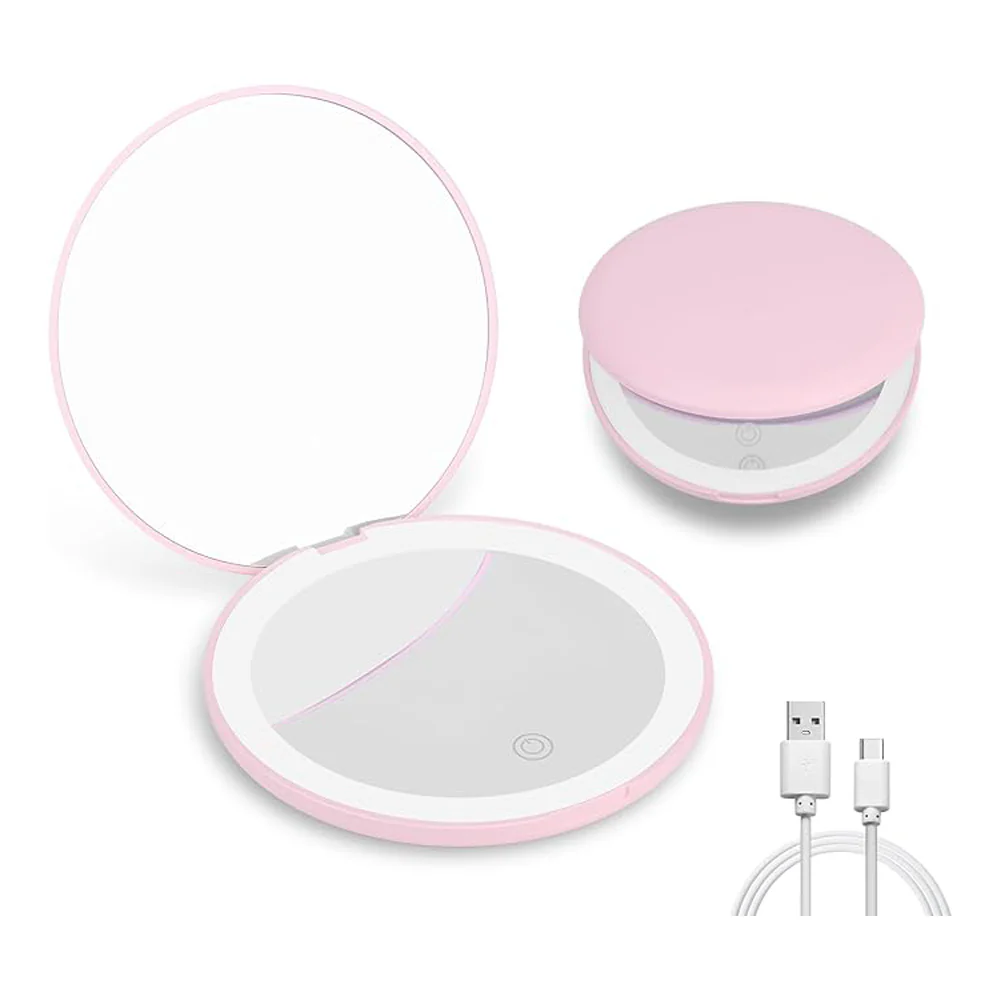 Travel Makeup Mirror With LED Light,  Magnifying Mirror With Light Perfect Wife Birthday Gift Ideas, 3.5 Inches 2 Side Compact Mirror Portable For Handbag, Purse, Pocket - Image 10