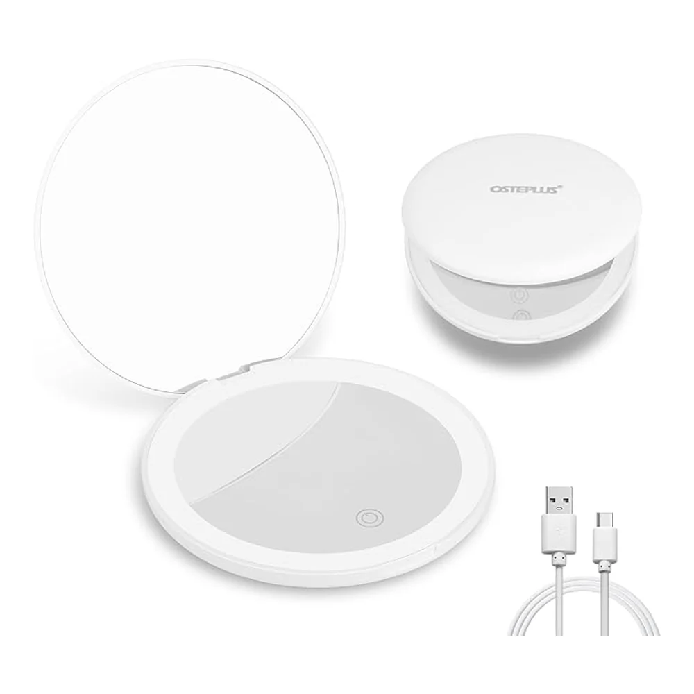 Travel Makeup Mirror With LED Light,  Magnifying Mirror With Light Perfect Wife Birthday Gift Ideas, 3.5 Inches 2 Side Compact Mirror Portable For Handbag, Purse, Pocket - Image 11
