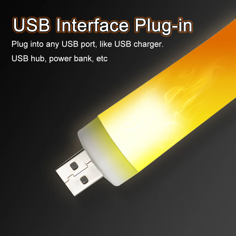 USB Atmosphere Light LED Flame Flashing Candle Lights - Image 4
