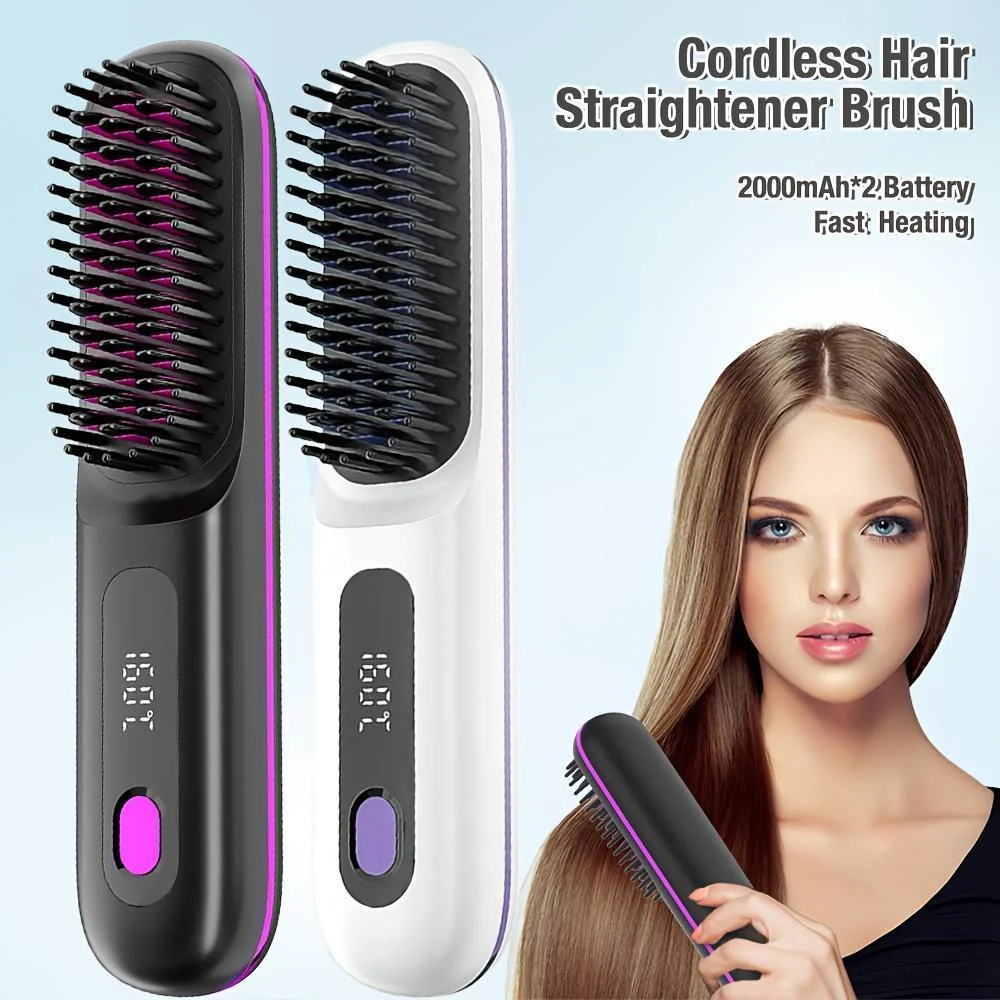 USB Wireless Household Electric Hair Straightening Comb For Both Straightening And Curling Without Damaging Hair - Image 4