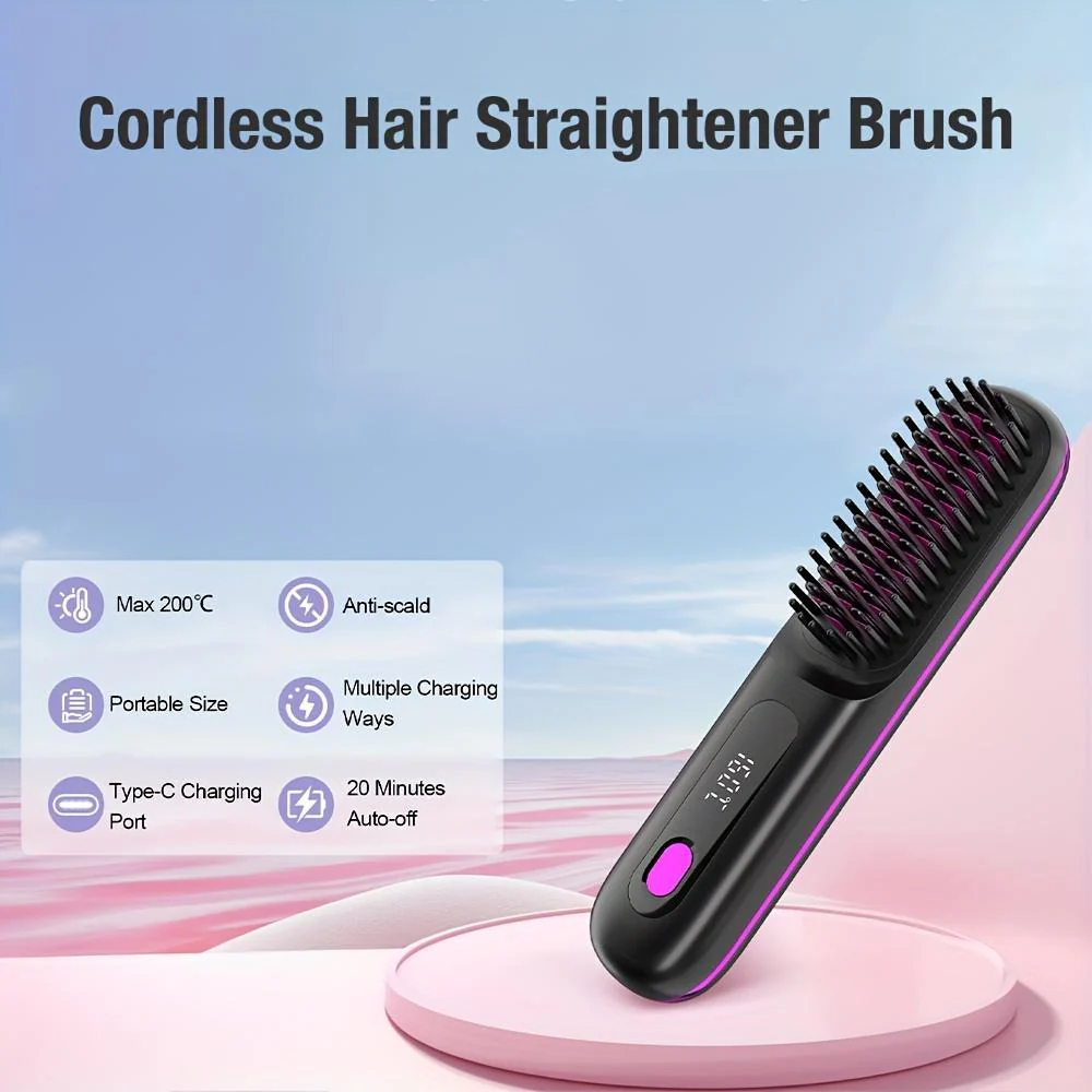 USB Wireless Household Electric Hair Straightening Comb For Both Straightening And Curling Without Damaging Hair - Image 5