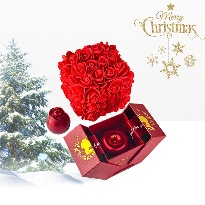Valentines Day Gift Soap Rose Gift Box Crystal Pendant Necklace Eternal Flower Jewelry Box Set Wedding Birthday Gift For Girlfriend - Image 5