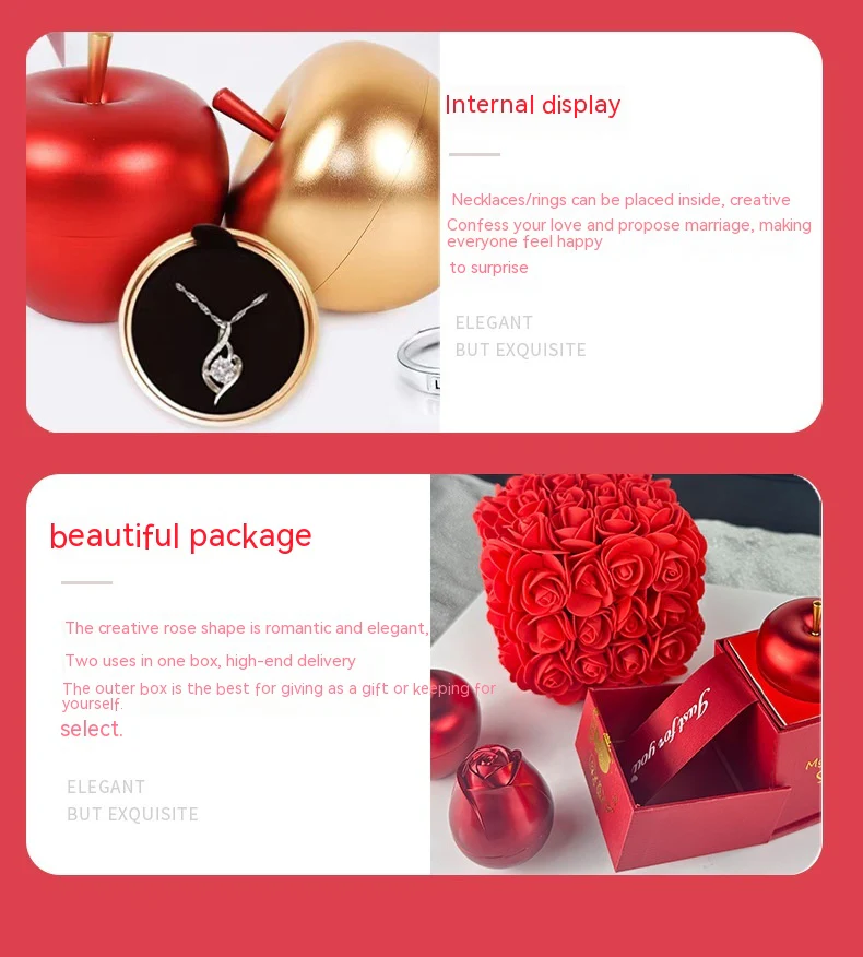 Valentines Day Gift Soap Rose Gift Box Crystal Pendant Necklace Eternal Flower Jewelry Box Set Wedding Birthday Gift For Girlfriend - Image 7