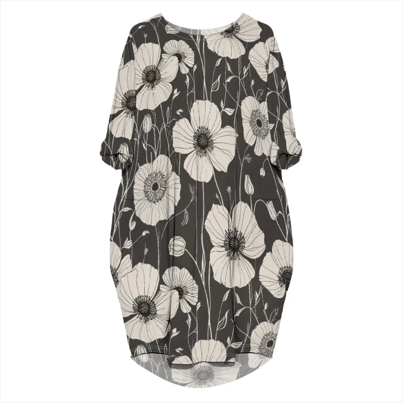 Women's printed loose long sleeved summer plus size dress Cross border Summer New Fashion - Image 39