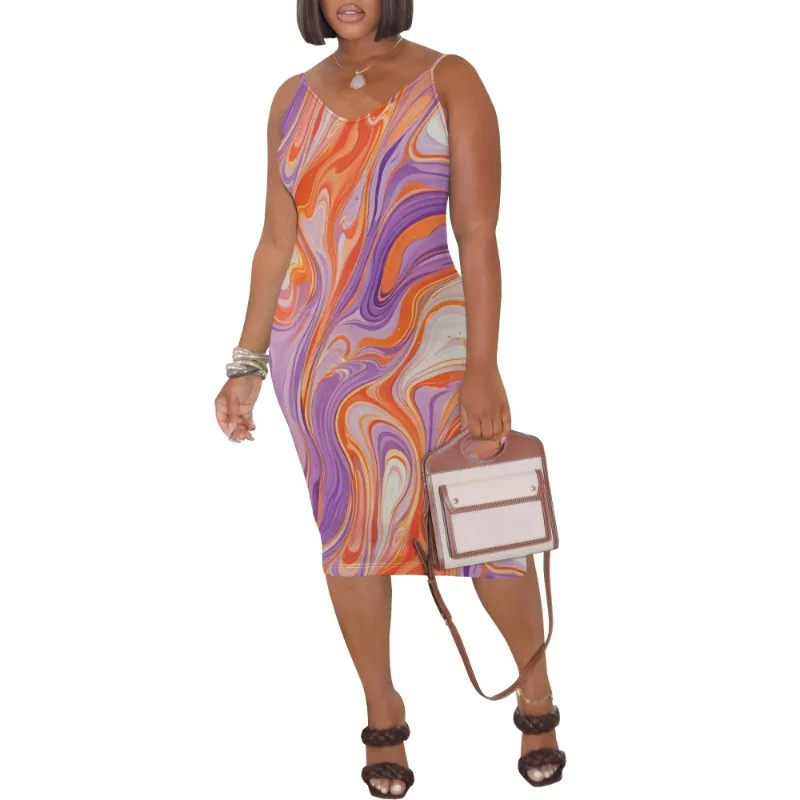 Womens Summer Short Sundress Plus Size Tank Sleeveless T-Shirt Midi Dress Beach Loose Fit Casual Dress - Image 40
