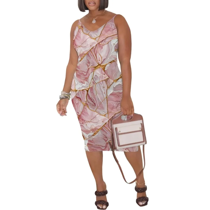 Womens Summer Short Sundress Plus Size Tank Sleeveless T-Shirt Midi Dress Beach Loose Fit Casual Dress - Image 51