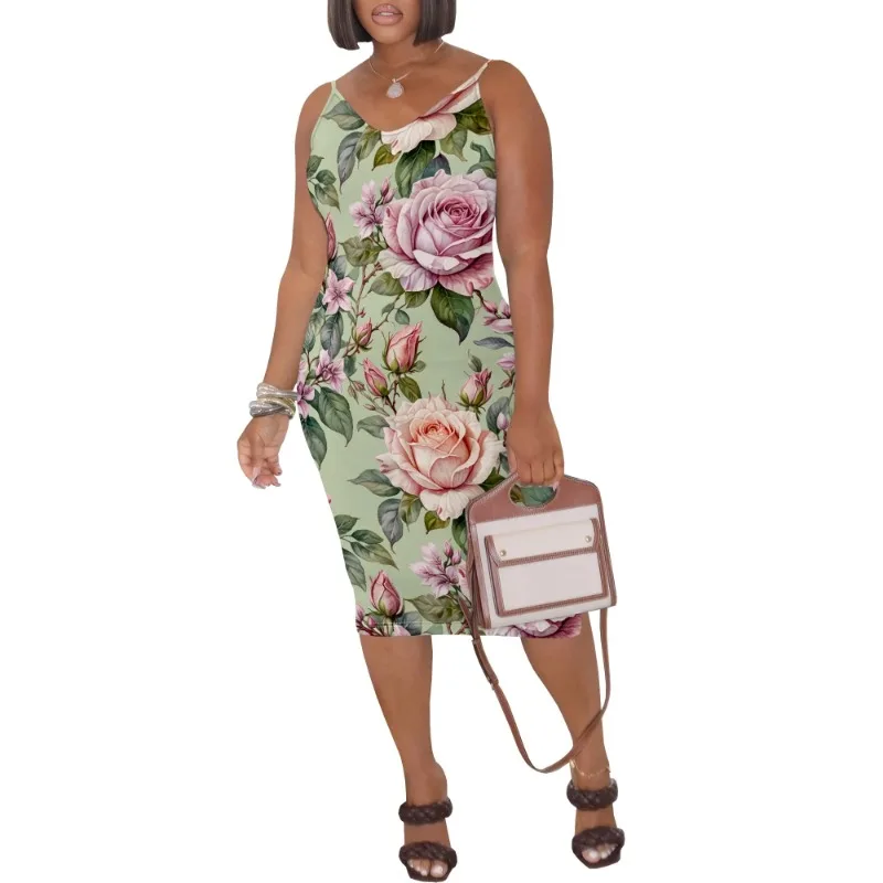 Womens Summer Short Sundress Plus Size Tank Sleeveless T-Shirt Midi Dress Beach Loose Fit Casual Dress - Image 84